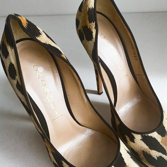 Casadei Animal Print Cheetah Super High Sexy Stiletto Heels 7B - Picture 2 of 8